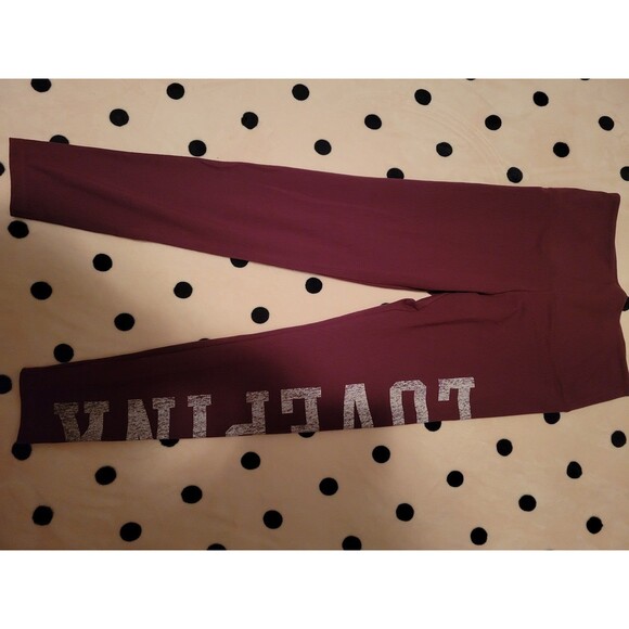 VS PINK LEGGINGS COTTON xl maroon - Picture 4 of 9